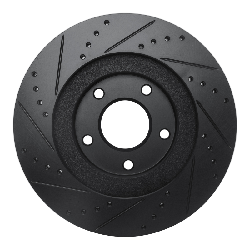 Infiniti I35 Brake Rotor (1) - Front Right - R1 Concepts - Drilled & Slotted - Black - `02-`06